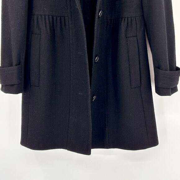 J. Crew Classic Wool Overcoat Women’s Feminine Fit & Flare Jacket Black Size 8 - Picture 5 of 10